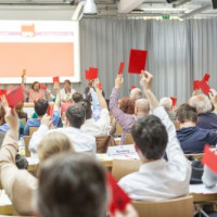 Abstimmung auf dem Bezirksparteitag